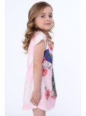 Dress with a peacock, light pink NDZ8128 - Online store - Boutique